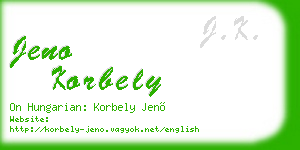 jeno korbely business card